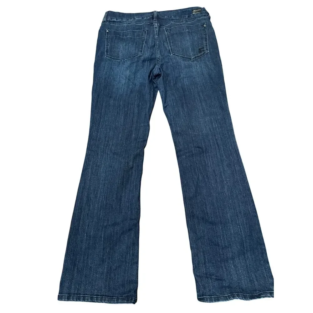 Seven7 Tummyless High Rise Bootcut Jeans Dark Wash Size 16